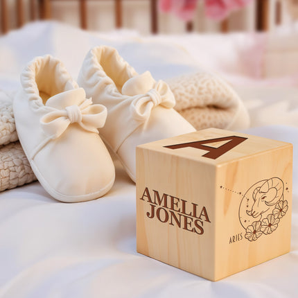 Custom Wood Name Blocks, Engraved Baby Name Sign