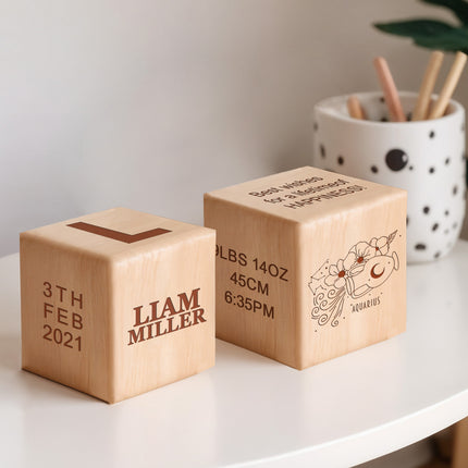 Custom Wood Name Blocks, Engraved Baby Name Sign