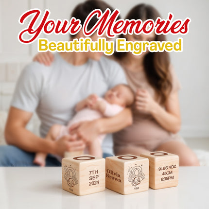 Custom Wood Name Blocks, Engraved Baby Name Sign