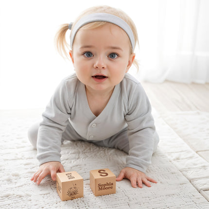 Custom Wood Name Blocks, Engraved Baby Name Sign