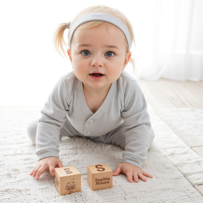 Custom Wood Name Blocks, Engraved Baby Name Sign