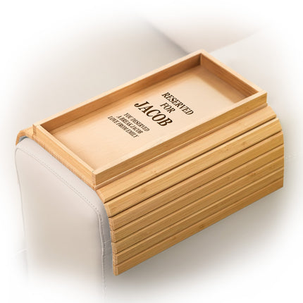 Personalized Bamboo Sofa Arm Tray Table