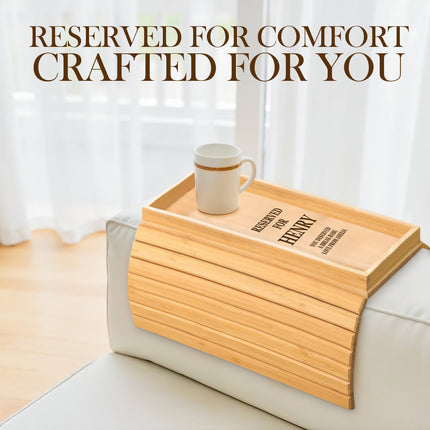 Personalized Bamboo Sofa Arm Tray Table