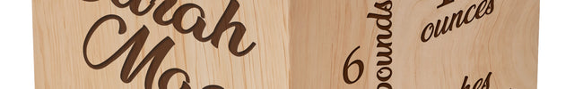Engraved Baby Wooden Blocks, Baby Announcement Box