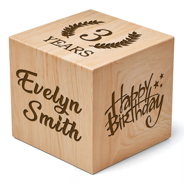 Engraved Wooden Blocks, Personalized Name Wooden Blocks for Birthday, Baby Announcement Box