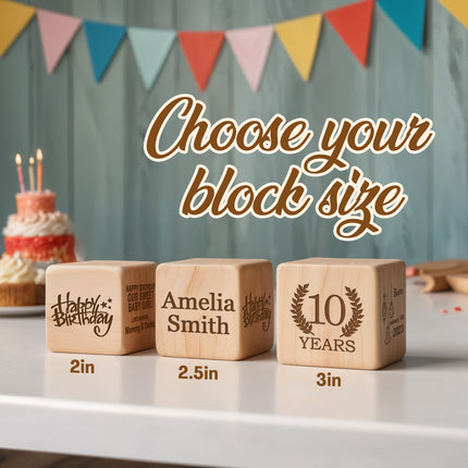 Personalized Name Wooden Blocks for Birthday, Baby Announcement Box
