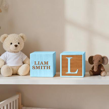 Personalized Baptism Wood Block – Baby Keepsake Gift