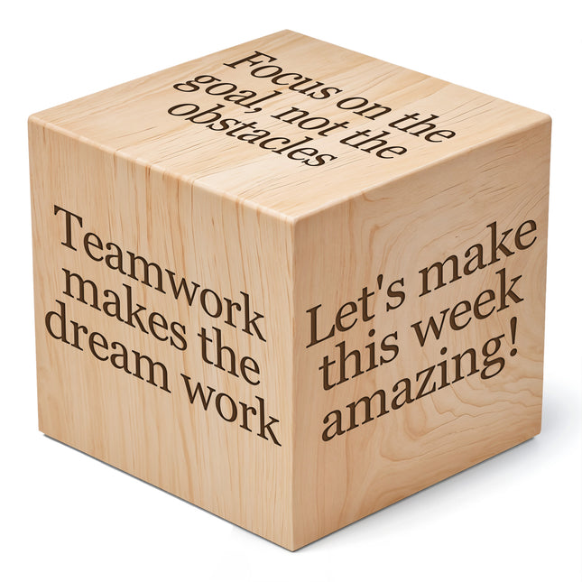 Personalized Wooden Cubes, Inspirational Desk Decor