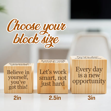 Personalized Wooden Cubes, Inspirational Desk Decor