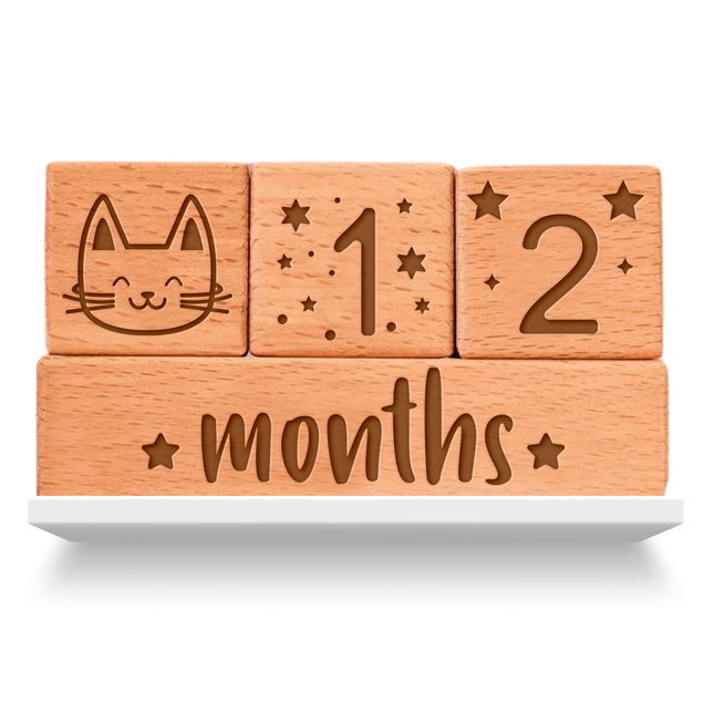custom wooden monthly milestone cubes personalized home decor gift name sign baby age blocks newborn photo ideas week month year blocks nursery decor montessori decor engraved name wood blocks
