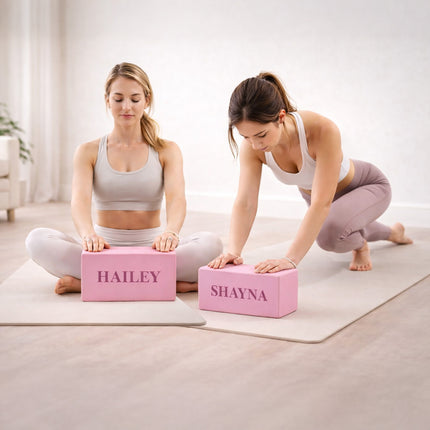 Personalize Yoga Blocks 2 Pack with Custom Design, Add Logo Pink, Red, Purple