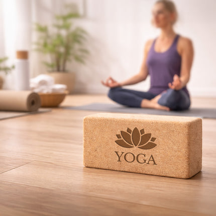 Personalized Cork Yoga Blocks (2 Pack) – Custom Logo Yoga Props for Studios and Gift