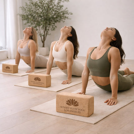 Personalized Cork Yoga Blocks (2 Pack) – Custom Logo Yoga Props for Studios and Gift