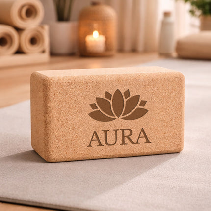 Personalized Cork Yoga Blocks (2 Pack) – Custom Logo Yoga Props for Studios and Gift