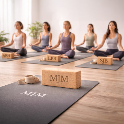 Personalized Cork Yoga Blocks (2 Pack) – Custom Logo Yoga Props for Studios and Gift
