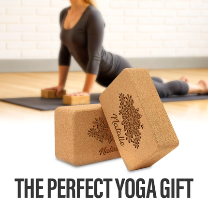 Personalized Cork Yoga Blocks 2 Pack with Custom Design, Add Logo