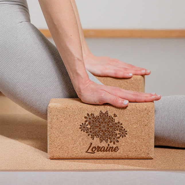 Personalized Cork Yoga Blocks 2 Pack with Custom Design, Add Logo