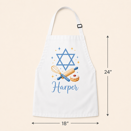 Personalized Hanukkah Kids Apron for Kitchen with Name
