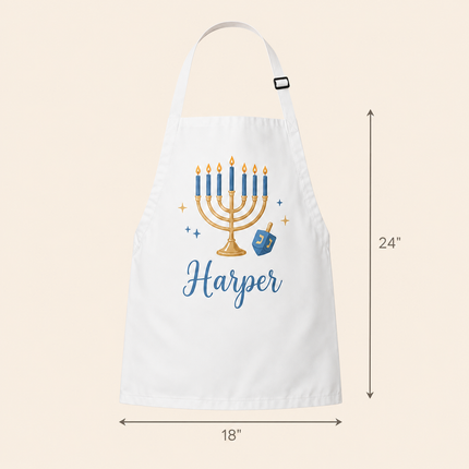 Personalized Hanukkah Kids Apron for Kitchen with Name