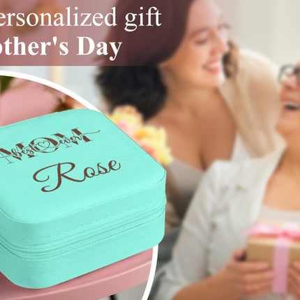 Personalized Blue Jewelry Box with Name