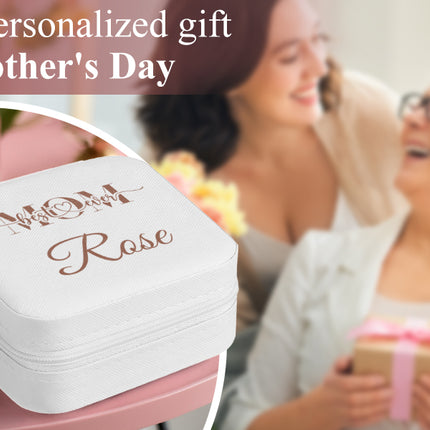 Personalized White Jewelry Box with Name