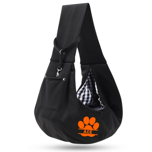 Personalized Black Dog Sling Carrier