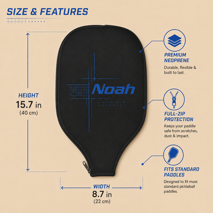 Personalized Pickleball Paddle Cover with Custom Name