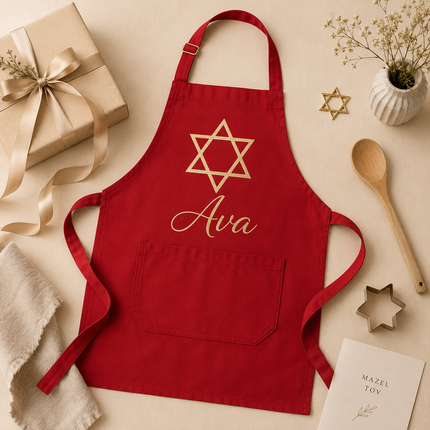 Personalized Judaica Kids Apron for Kitchen with Name