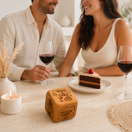Personalized 3" Date Night Dice Cube with Names, Custom Wooden Date Dice