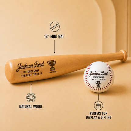 Engraved Baseball Bat and Ball Set with Custom Name - Champion