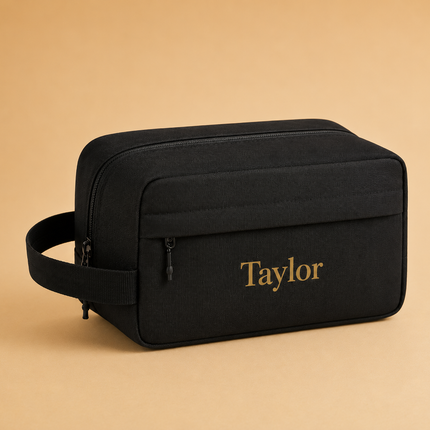 Personalized Travel Toiletry Bag with Custom Text for Men & Women