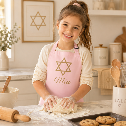 Personalized Judaica Kids Apron for Kitchen with Name