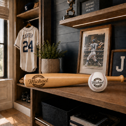 Custom Engraved Baseball Bat and Ball Engraved Baseball Bat 18'' and Baseball Ball Combo