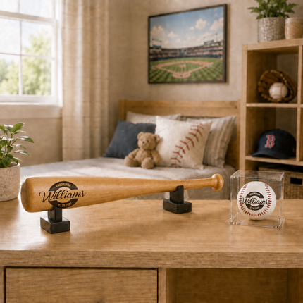 Custom Engraved Baseball Bat and Ball Engraved Baseball Bat 18'' and Baseball Ball Combo