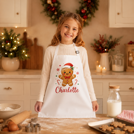 Personalized Christmas Kids Apron for Kitchen with Name
