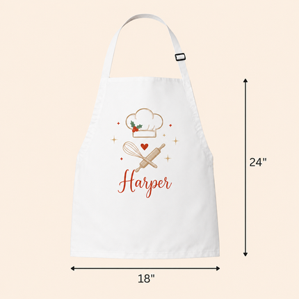 Personalized Christmas Kids Apron for Kitchen with Name