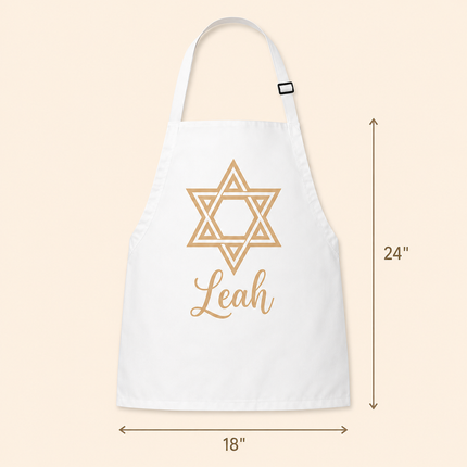 Personalized Judaica Kids Apron for Kitchen with Name