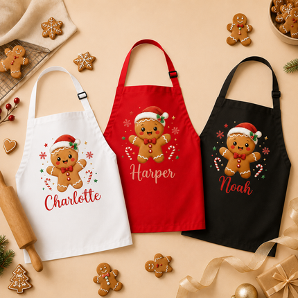 Personalized Christmas Kids Apron for Kitchen with Name