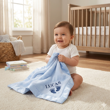 Personalized Baby Blanket with Embroidered Name