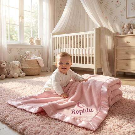 Personalized Baby Blanket with Embroidered Name