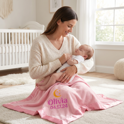 Personalized Baby Blanket with Embroidered Name