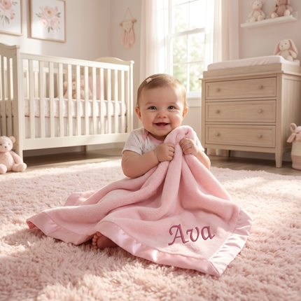 Personalized Baby Blanket with Embroidered Name
