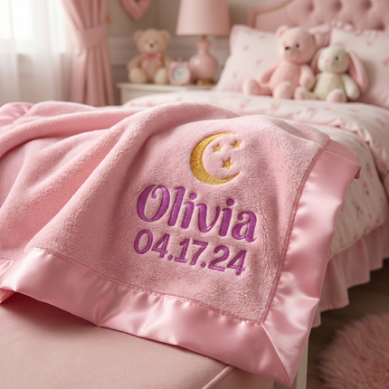 Personalized Baby Blanket with Embroidered Name