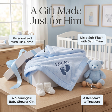 Personalized Baby Blanket with Embroidered Name