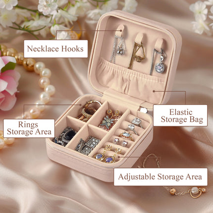 Custom Jewelry Box Leather Organizer for Mom - Pink