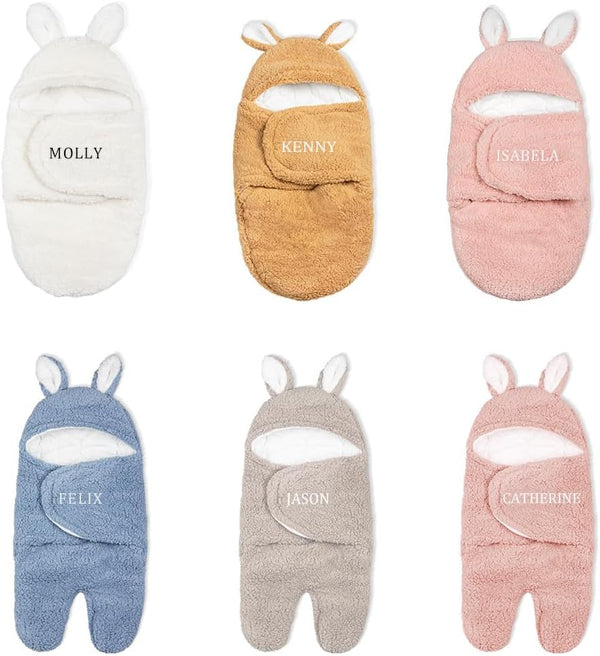 Personalized Bunny Baby Swaddle Blanket