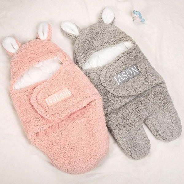 Personalized Bunny Baby Swaddle Blanket