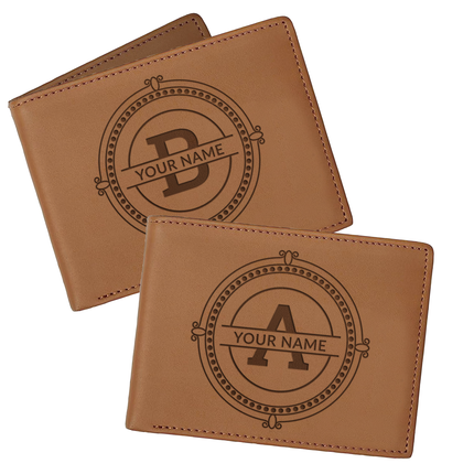 Personalized Engraved Initials Wallet for Men