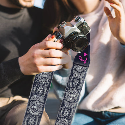 personalized-embroidered-black-silver-woven-camera-strap-camera-strap-for-slr-dslr