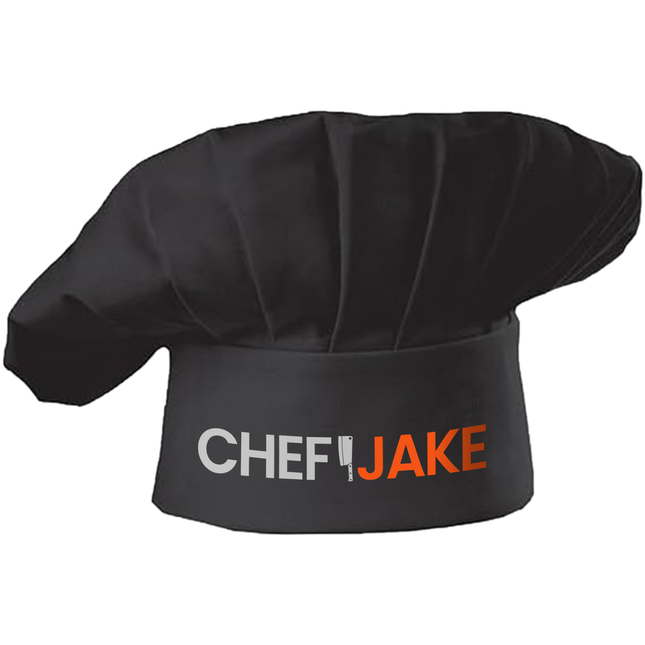Customized Black Chef Hat with Custom Name